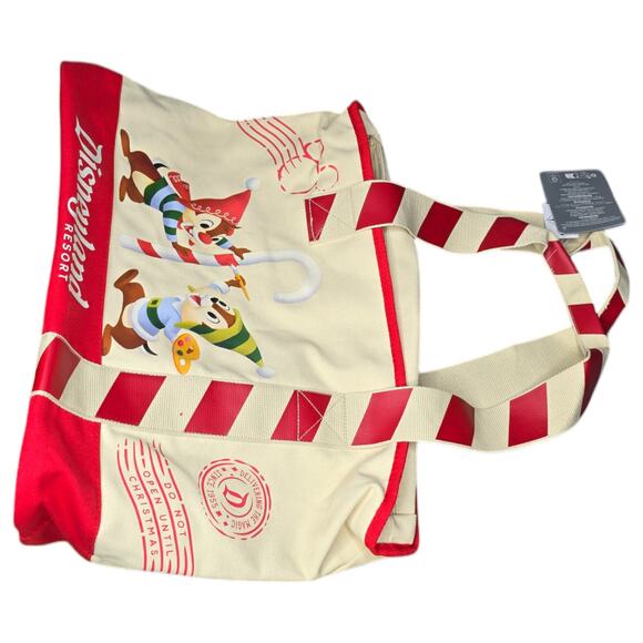 Disneyland Resort Holiday Tote Bag Chip & Dale Christmas Canvas - NEW - Picture 4 of 6